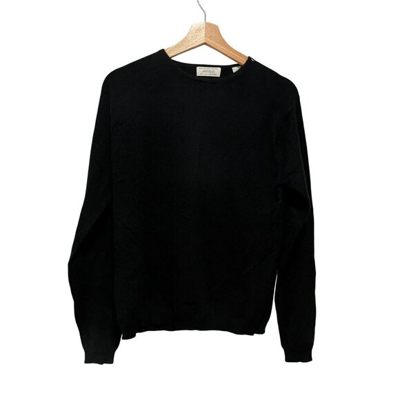 Lord & Taylor Black Two-Ply Cashmere Crewneck Soft Warm Knit Top Women's Sweater - Picture 1 of 8